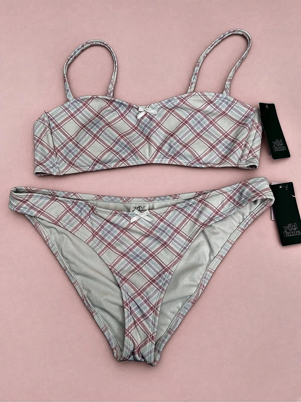 Pink Plaid Bikini New with tags